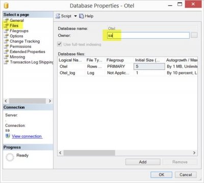 SQL Server Database diagram support objects cannot be installed hatasi ...